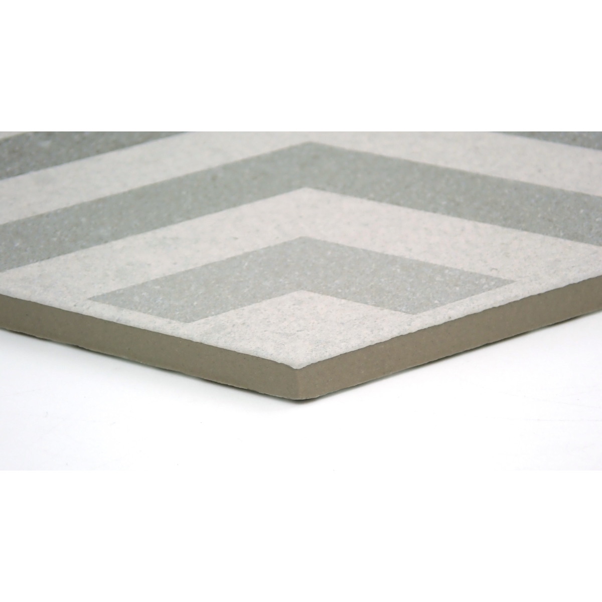 Bauhaus Matte Hex Porcelain Tile in White, Arrow, Gray, Silver, Floral - 9x11 inches, Matte finish
