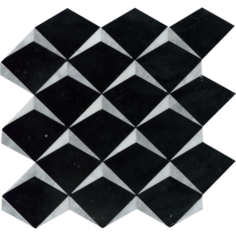 Bizou - 13X13, Black/White, Polished