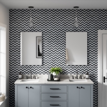 BIZOU - 12X13, BLACK/WHITE, POLISHED