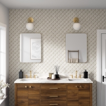 BIZOU - 13X13, CREAM/WHITE, POLISHED