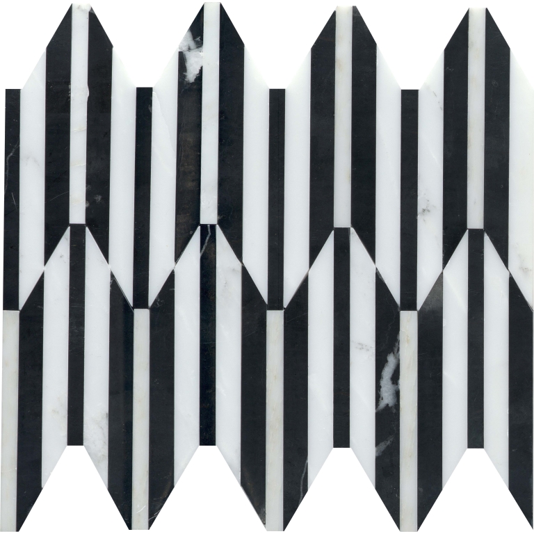 Bizou - 0.57X5/10X12, White/Black, Polished