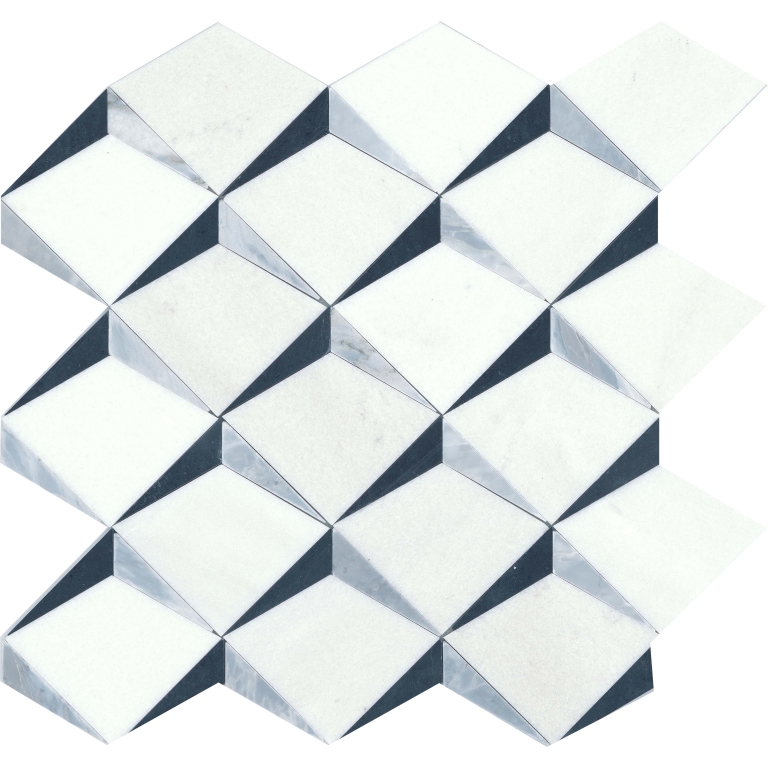 Bizou - 13X13, White/Black, Polished