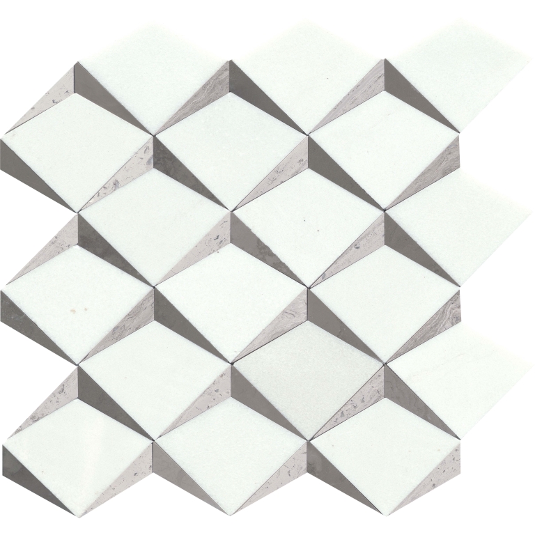 Bizou - 13X13, White/Taupe, Polished