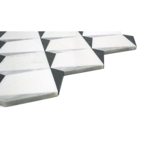 BIZOU - 13X13, WHITE/BLACK, POLISHED