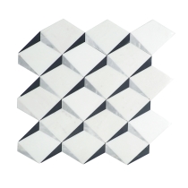 BIZOU - 13X13, WHITE/BLACK, POLISHED
