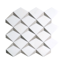 BIZOU - 13X13, WHITE/TAUPE, POLISHED