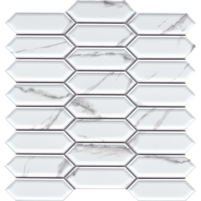 Elegan - 4X1/11X11, Calacata, Matte