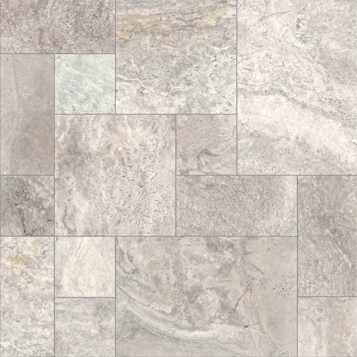 EXTERO - VERSAILLES SET, SILVER, TUMBLED | Emser Tile
