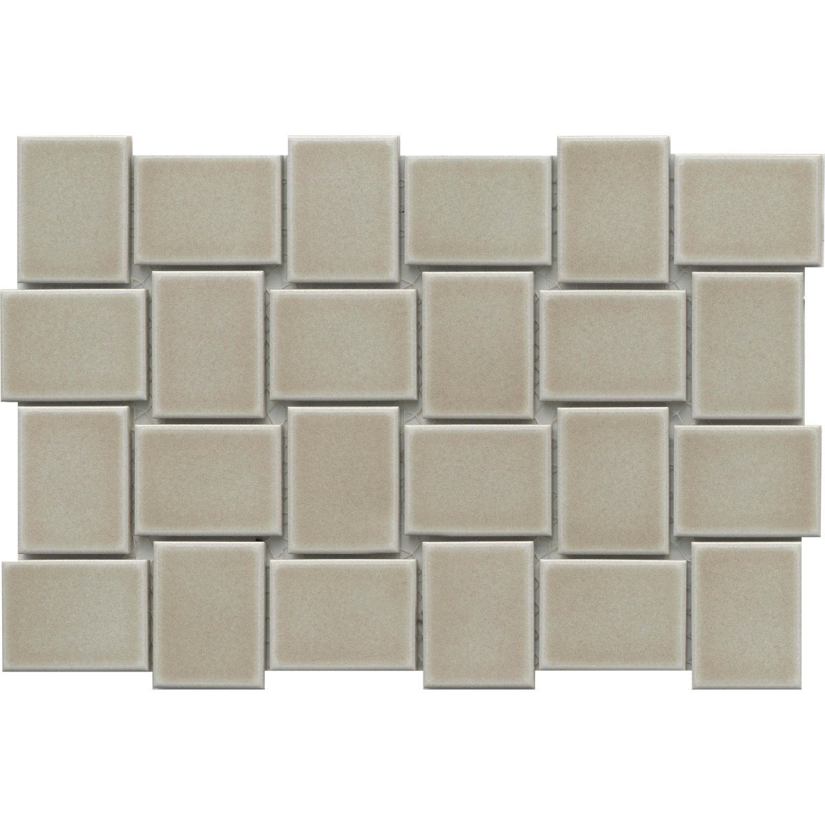 Hanami Glossy Mosaic Tile in Gray, Olive, Fawn, and White, Porcelain, 4.7x6.2 and 9x13 sizes