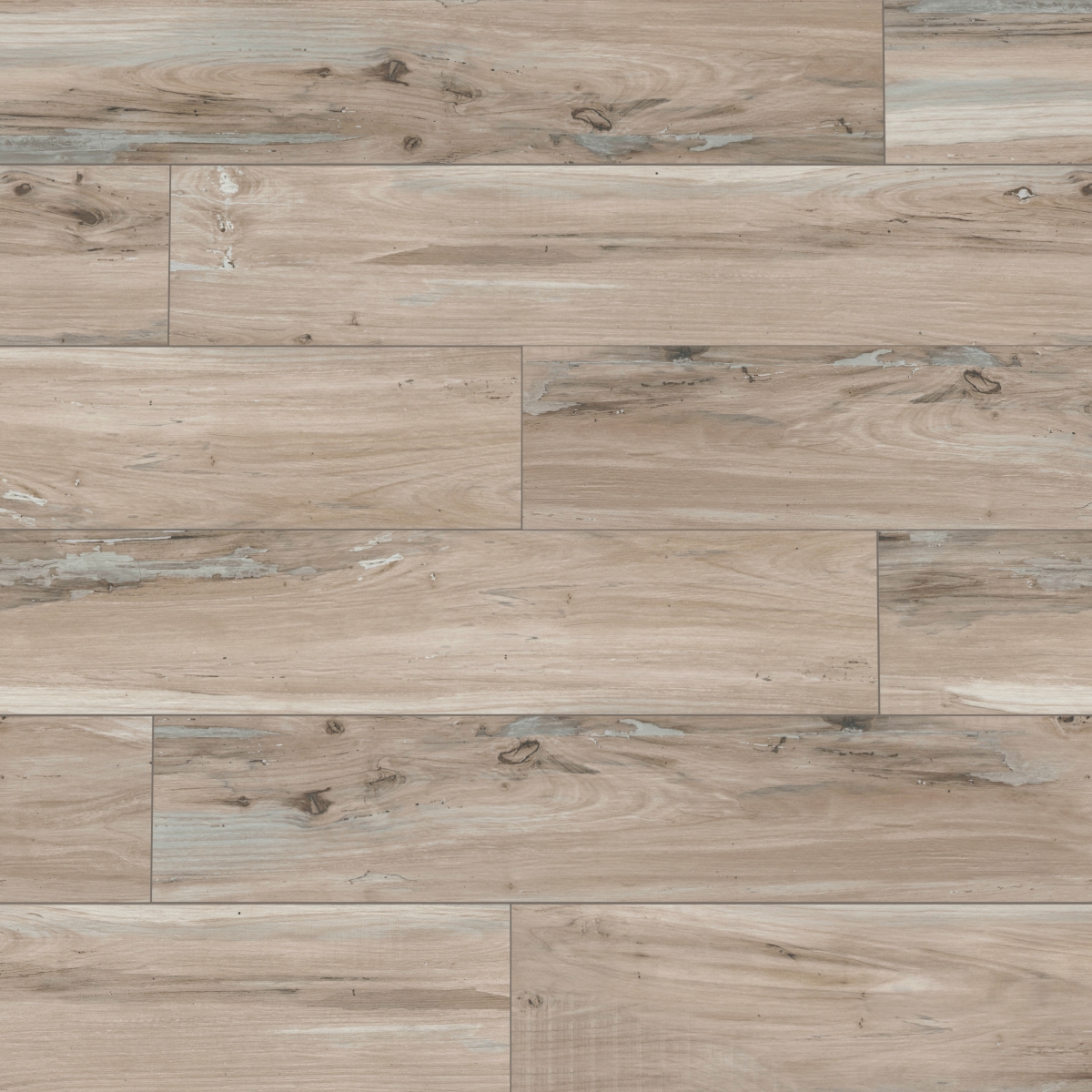 Hollywood Porcelain Tile in Beige, Oak, Taupe and Blue, 8x47 inches, Matte Finish, Rectified Edges, Durable Material
