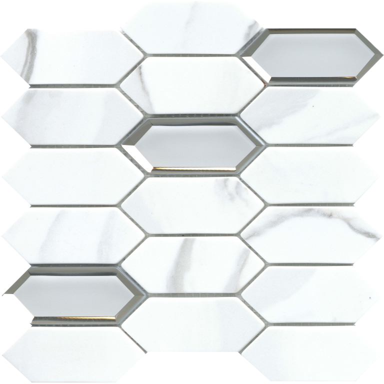 L'AMOUR - 2X5/12X12, WHITE, POLISHED