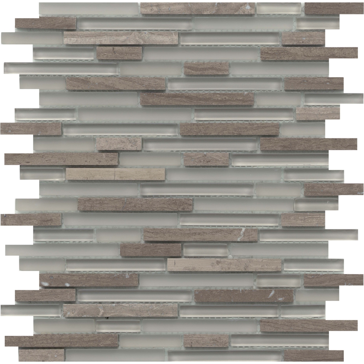 LUCENTE - 12X13 LINEAR STONE & GLASS BLEND, CERTOSA, GLOSSY/MATTE