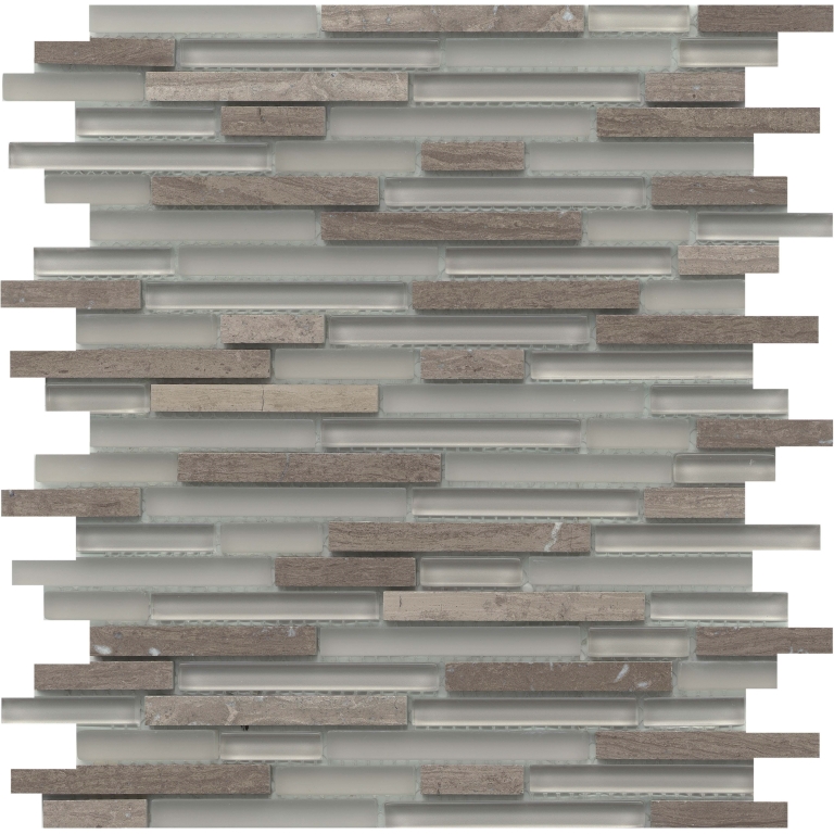 LUCENTE - 12X13, CERTOSA LINEAR STONE & GLASS BLEND, GLOSSY/MATTE