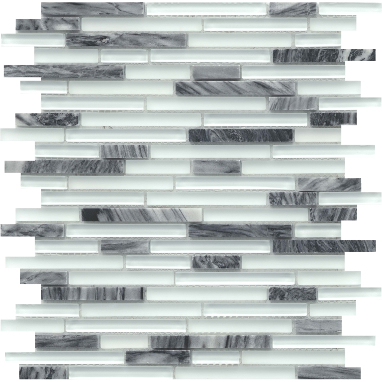 LUCENTE - 12X13, GRAZIA LINEAR STONE & GLASS BLEND, GLOSSY/MATTE