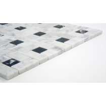 MARBLE - 0.5X1/12X12, BLACK BIANCO GIOIA, HONED