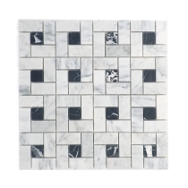 MARBLE - 0.5X1/12X12, BLACK BIANCO GIOIA, HONED