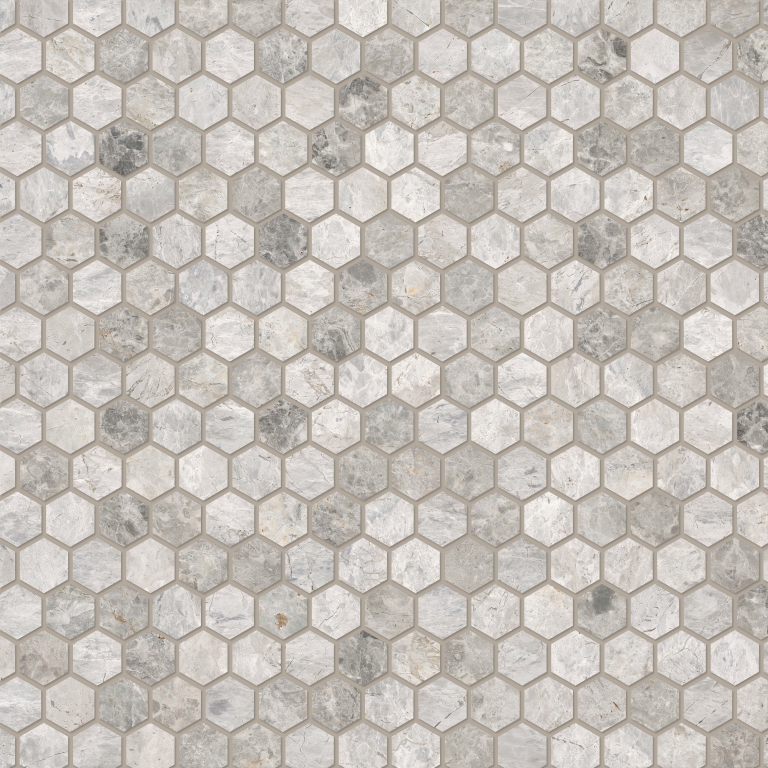 MARBLE - 0.375X1/12X12, SILVER SILVER, POLISHED