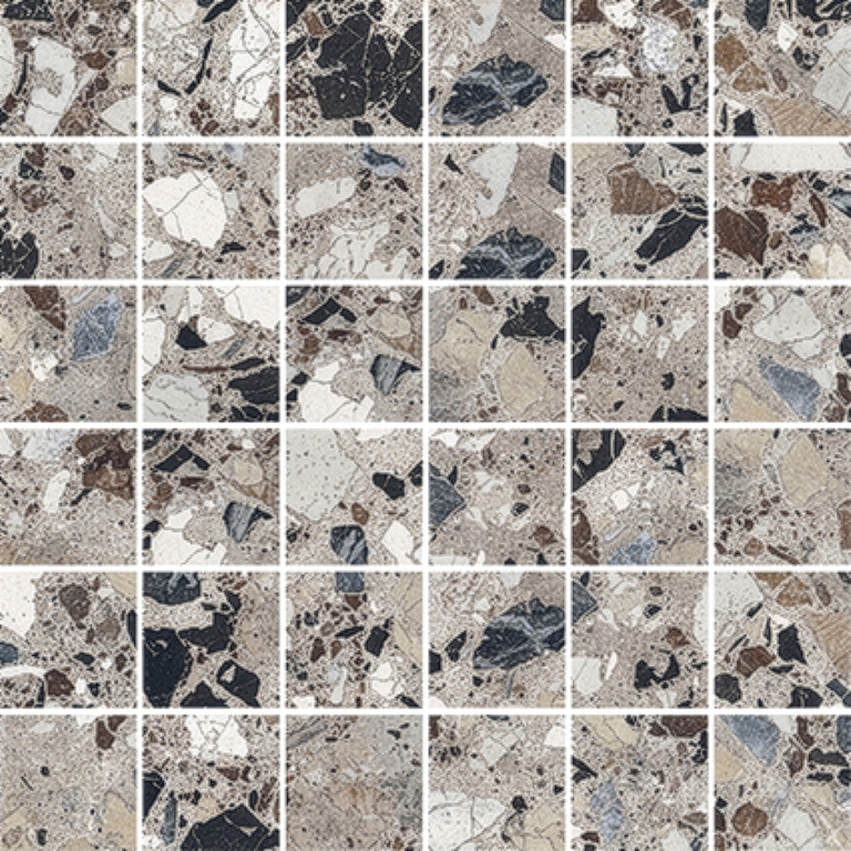 Milzetti - 2X2/12X12 Pebble, Silver, Brushed