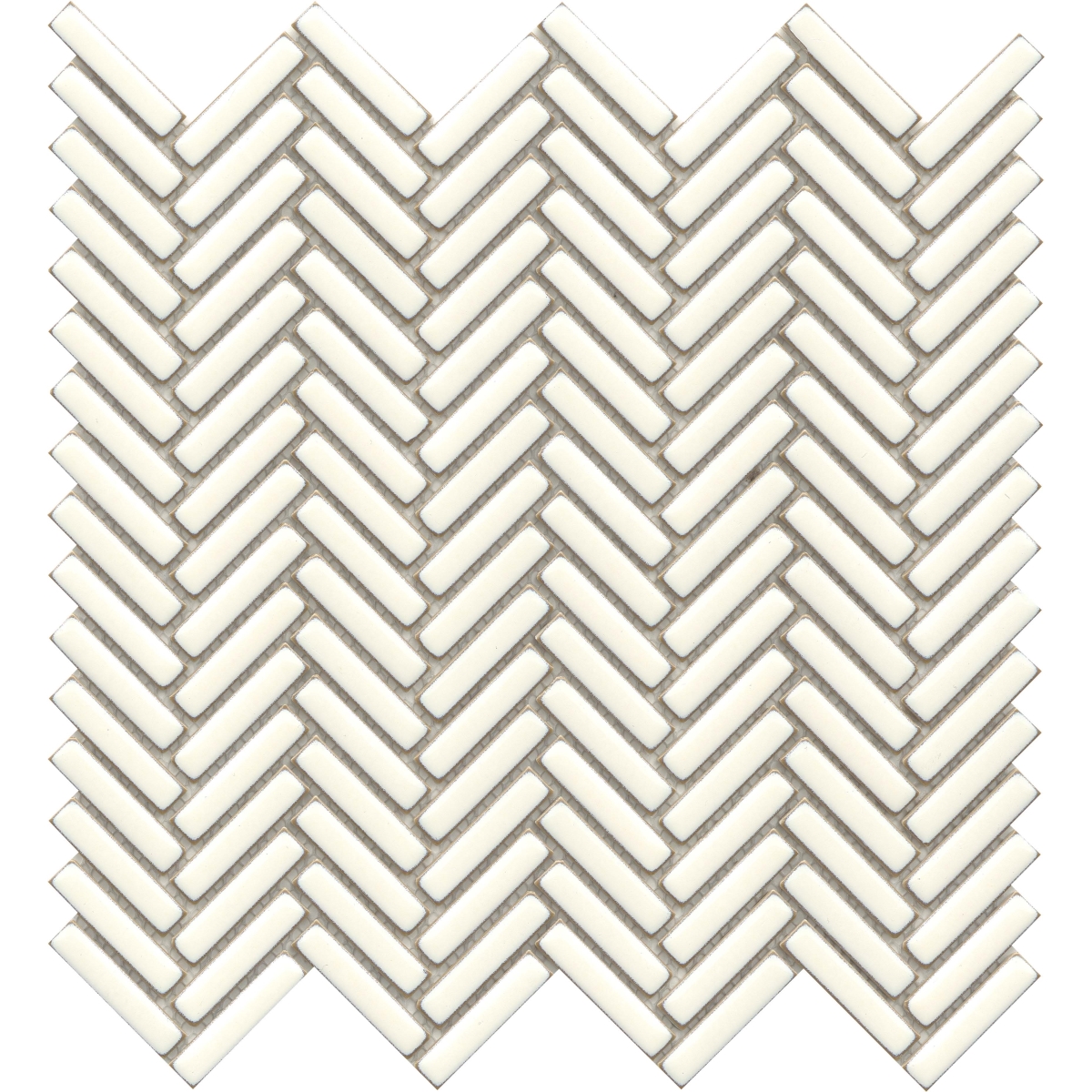 Regala Glossy Mini Herringbone Mosaic in Bequest color, porcelain material, size 1x2/11x11
