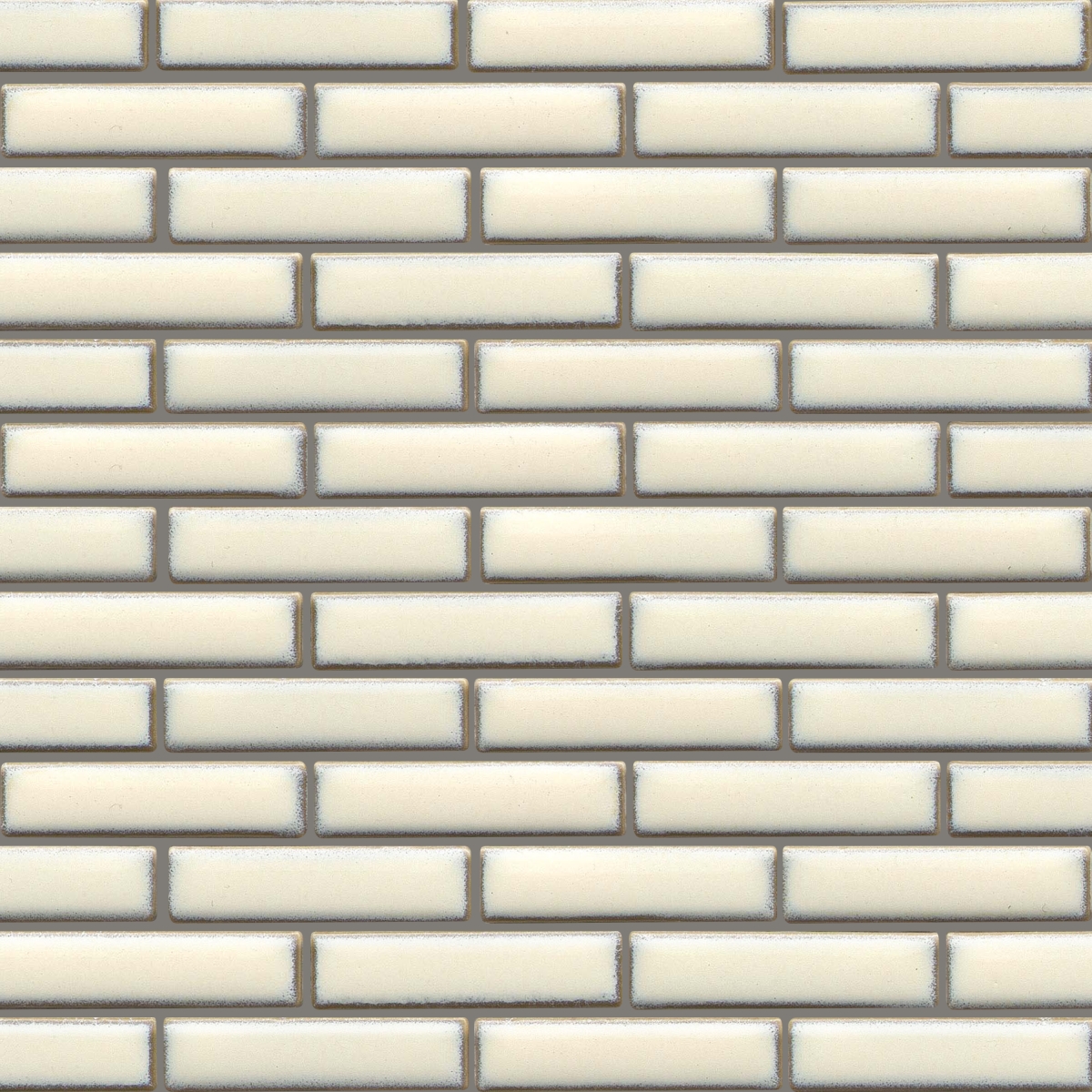 Regala Glossy Mini Offset Mosaic Tile in Bequest color, 1x2 inch porcelain square tiles, glossy finish