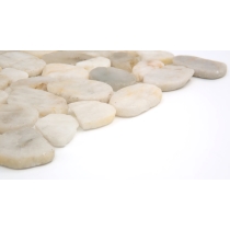 RIVERA PEBBLES - 12X12, CREAM FLAT, HONED