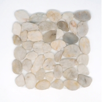RIVERA PEBBLES - 12X12, CREAM FLAT, HONED