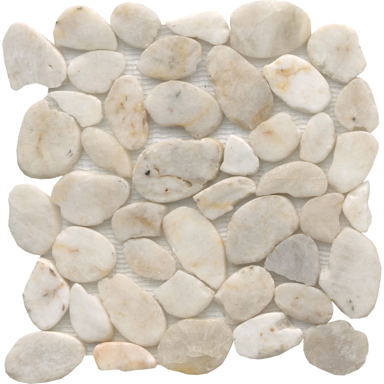 RIVERA PEBBLES - 12X12, CREAM FLAT, HONED
