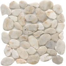RIVERA PEBBLES - 12X12, CREAM FLAT, HONED