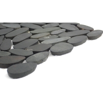 RIVERA PEBBLES - 12X12, BLACK FLAT, HONED