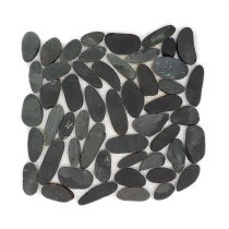 RIVERA PEBBLES - 12X12, BLACK FLAT, HONED