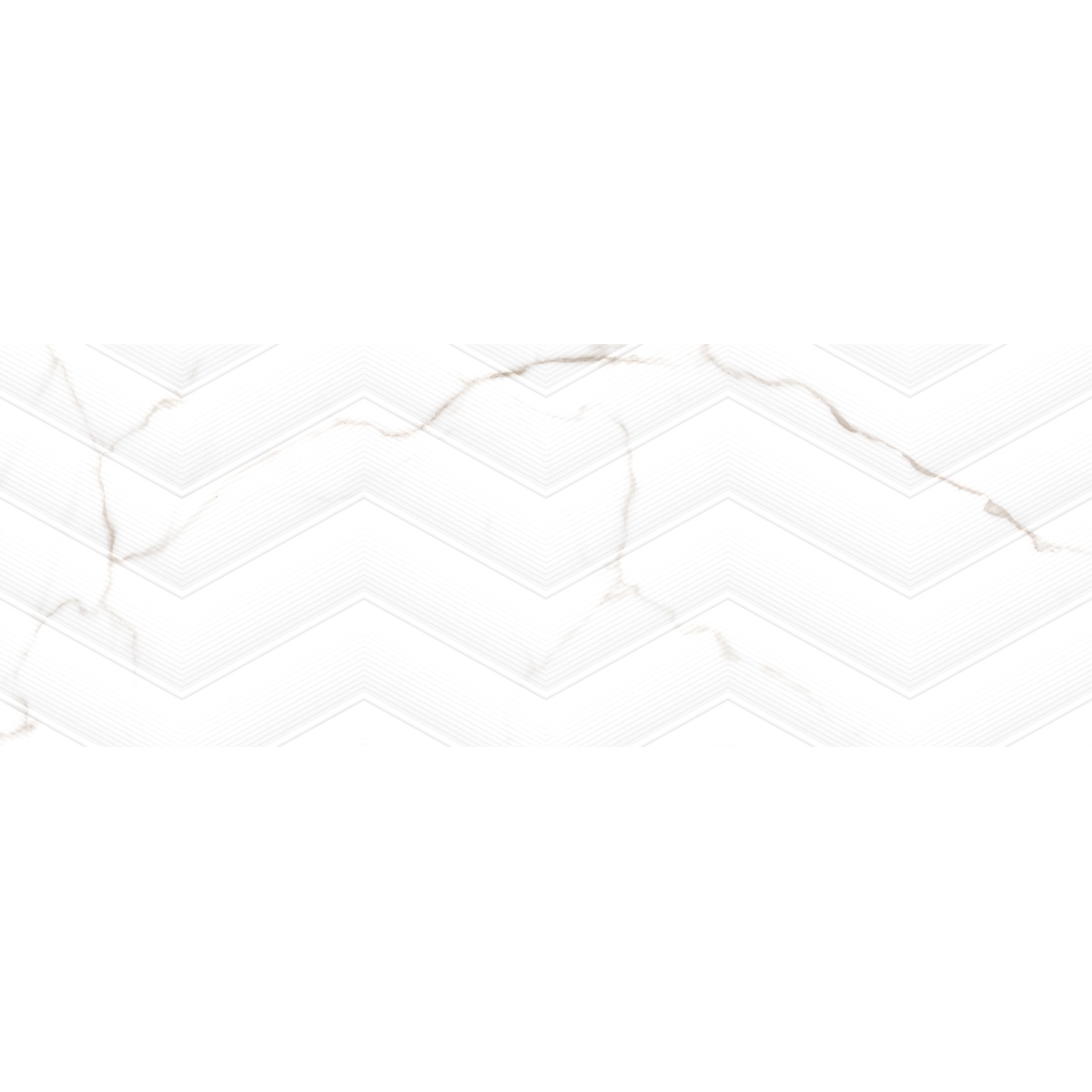 SCULPTURE - 13X36 CHEVRON, WHITE, GLOSSY | Emser Tile