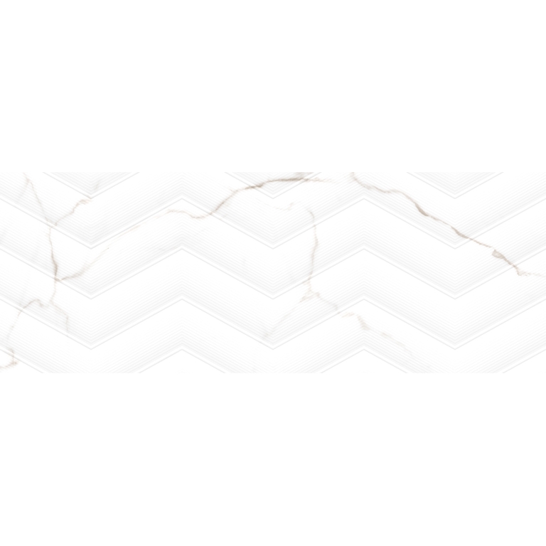 SCULPTURE - 13X36, WHITE CHEVRON, GLOSSY