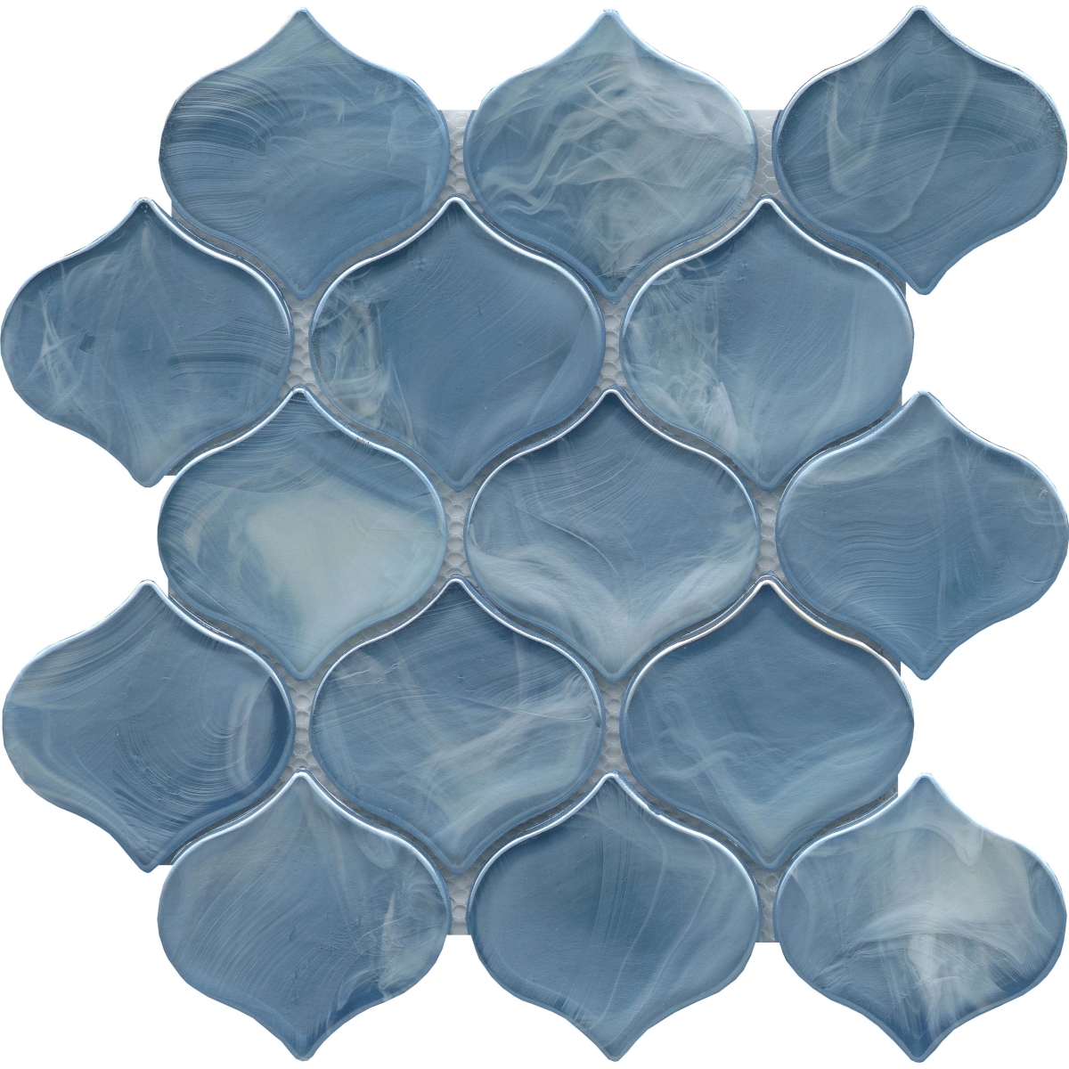 Splash Blue 10x10 Arabesque Gloss Mosaic