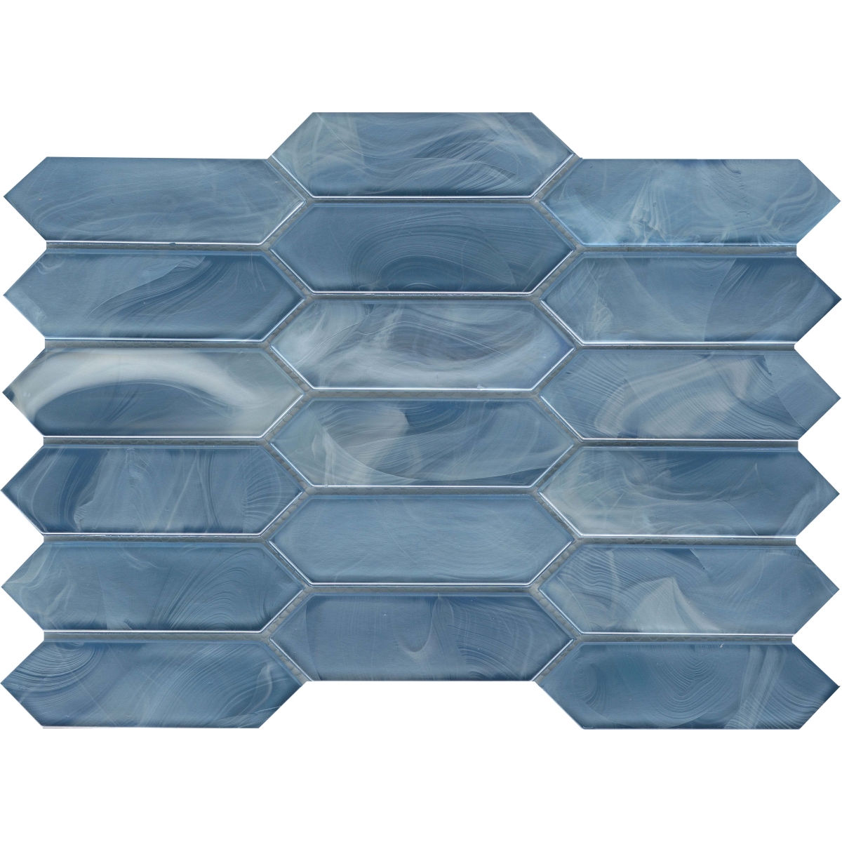 Splash Blue 10x14 Picket Gloss Mosaic