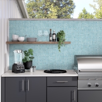 SWIRL - 1X1/12X12, AQUA, GLOSSY