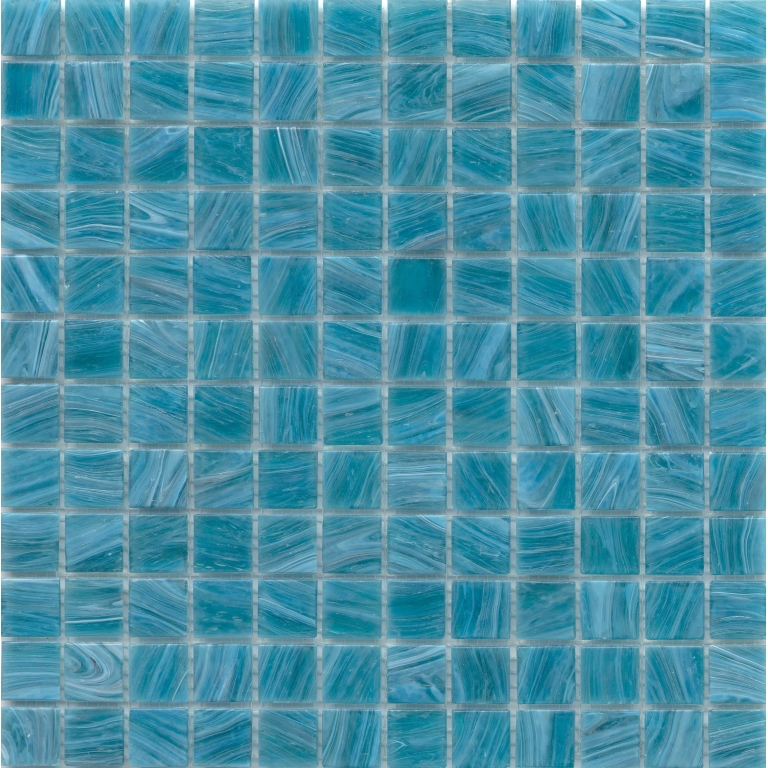 SWIRL - 1X1/12X12, AQUA, GLOSSY