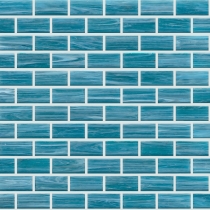 SWIRL - 1X2/12X12, AQUA, GLOSSY