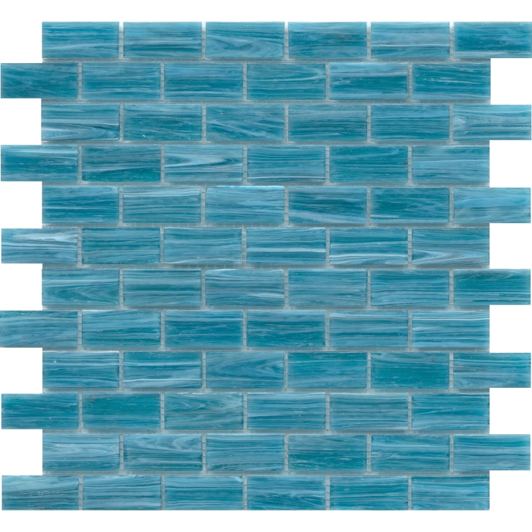 SWIRL - 1X2/12X12, AQUA, GLOSSY