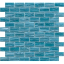 SWIRL - 1X2/12X12, AQUA, GLOSSY