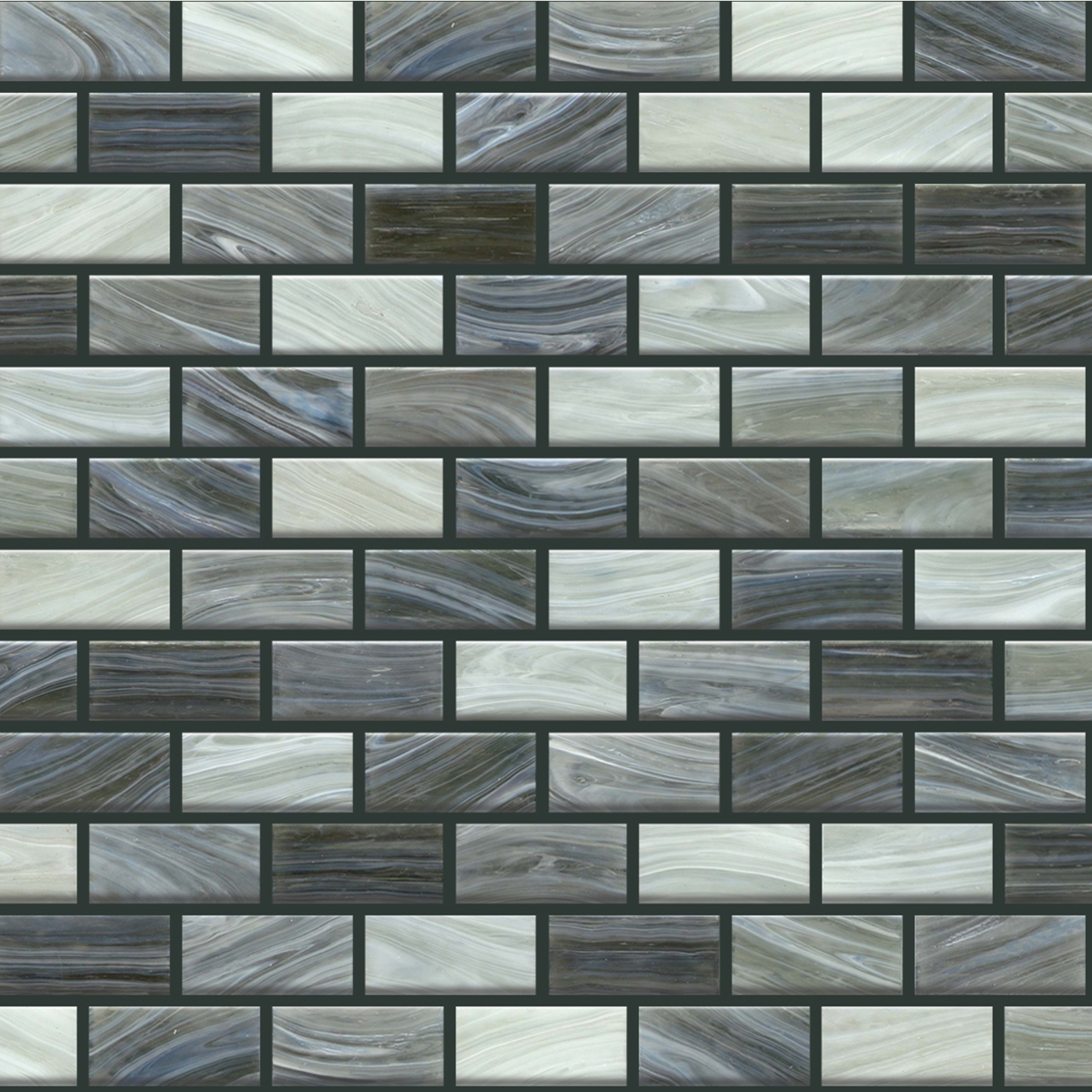 Swirl Glossy Glass Offset Mosaic