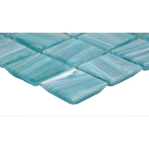 SWIRL - 1X1/12X12, TEAL, GLOSSY