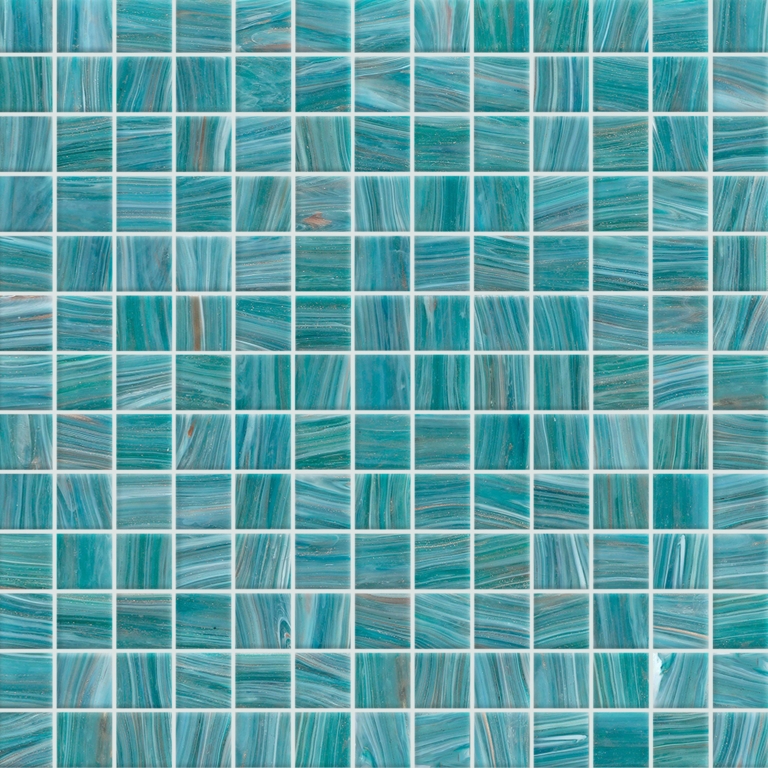 SWIRL - 1X1/12X12, TEAL, GLOSSY