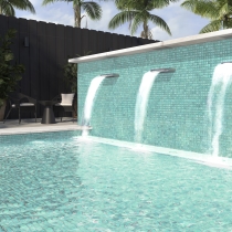 SWIRL - 1X1/12X12, TEAL, GLOSSY