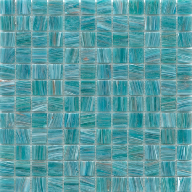 SWIRL - 1X1/12X12, TEAL, GLOSSY