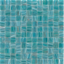 SWIRL - 1X1/12X12, TEAL, GLOSSY