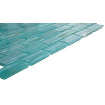 SWIRL - 1X2/12X12, TEAL, GLOSSY