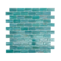 SWIRL - 1X2/12X12, TEAL, GLOSSY