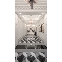 TIMES SQUARE - 24X24, BLACK, POLISHED