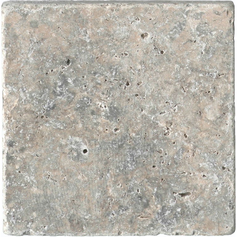 Trav Ancient Tumbled - 6X6 Silver, Silver, Tumbled