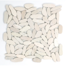 VENETIAN PEBBLES - 2X2/12X12, IVORY FLAT, SATIN